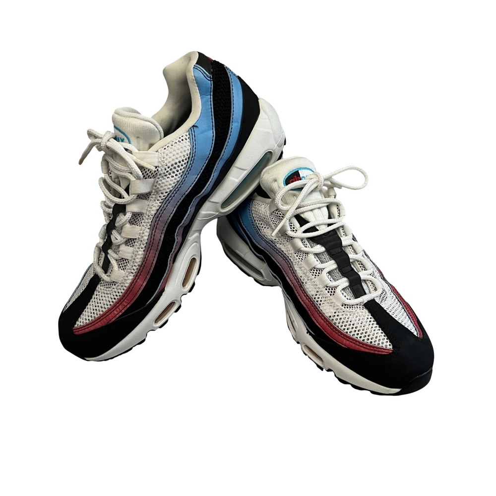 Nike Air Max 95 Mens Shoes Size 9 White Blue Red Black Mesh CK0037-001